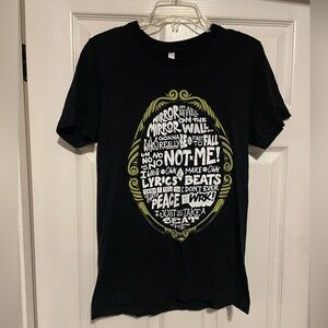 Snow White Black Graphic T-Shirt with Mirror Mirror on the wall Villan